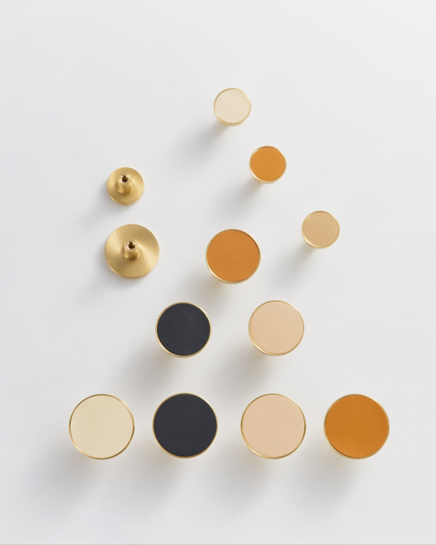 MADISON LEATHER & BRASS CABINET KNOB ORANGE