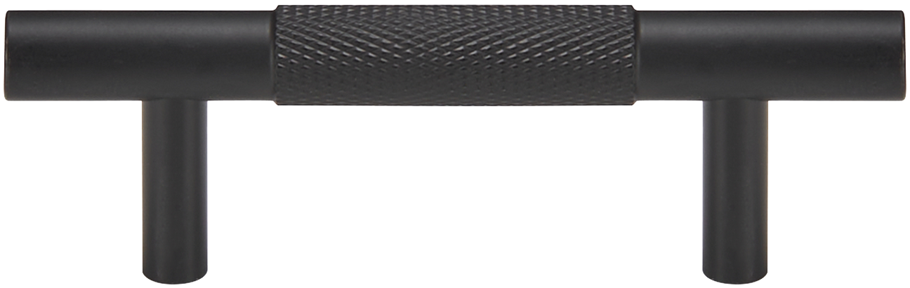 MERCER KNURLED MATTE BLACK CABINET PULL