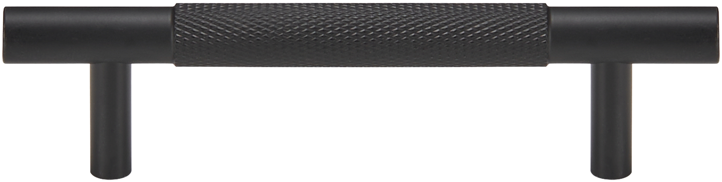 MERCER KNURLED MATTE BLACK CABINET PULL