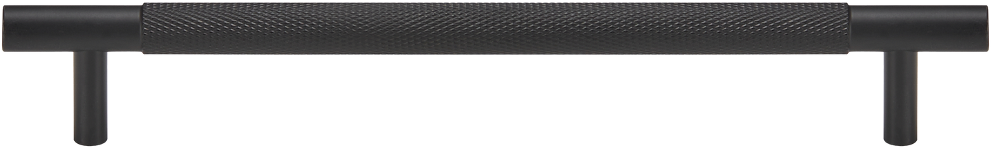 MERCER KNURLED MATTE BLACK CABINET PULL