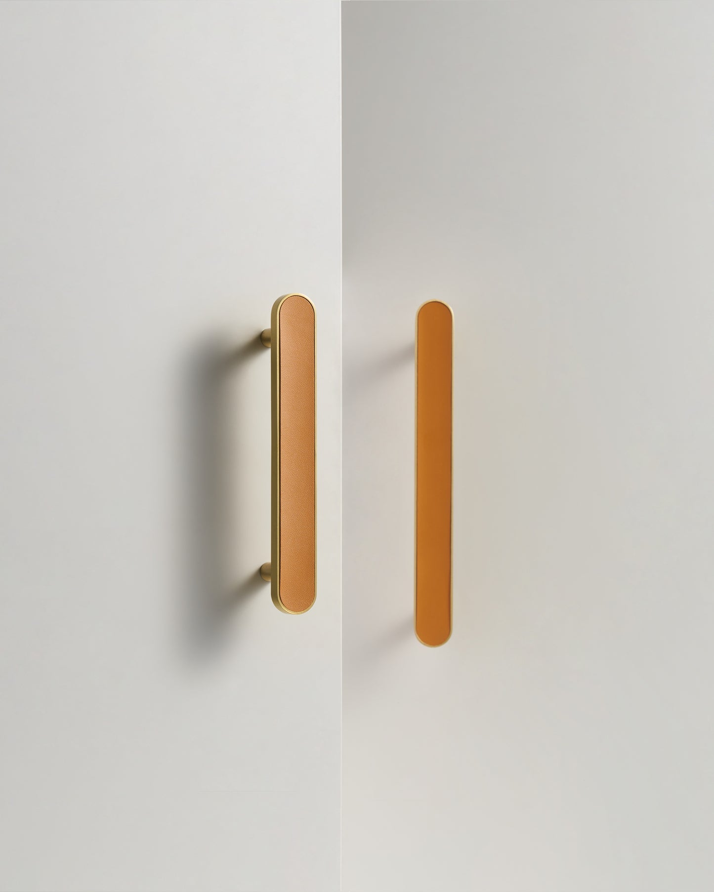 MADISON LEATHER & BRASS CABINET PULL ORANGE