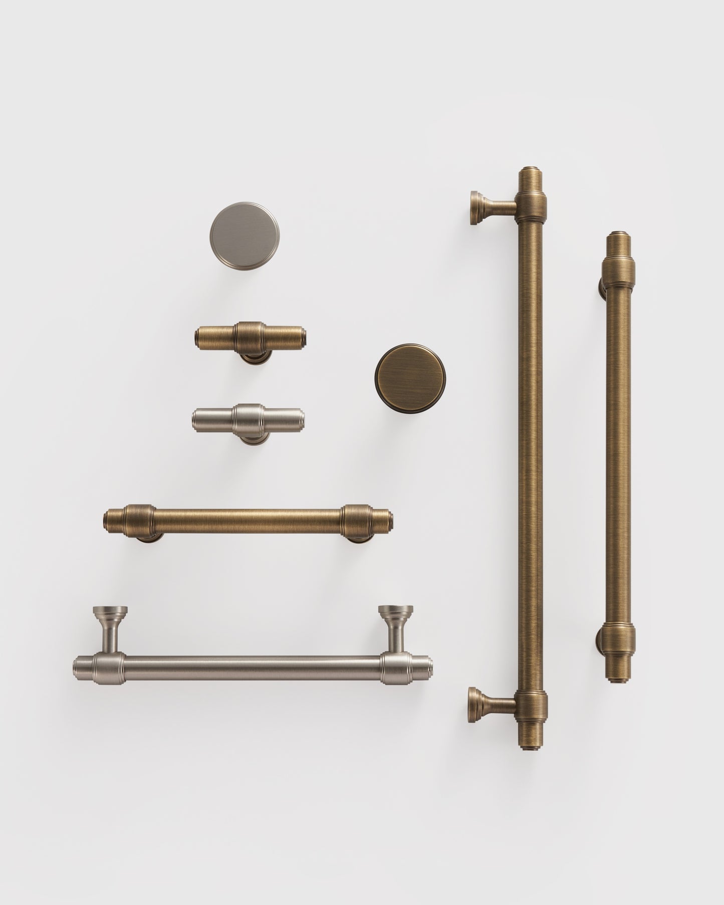 BURLINGTON TURNED-END PULL IN ANTIQUE BRASS