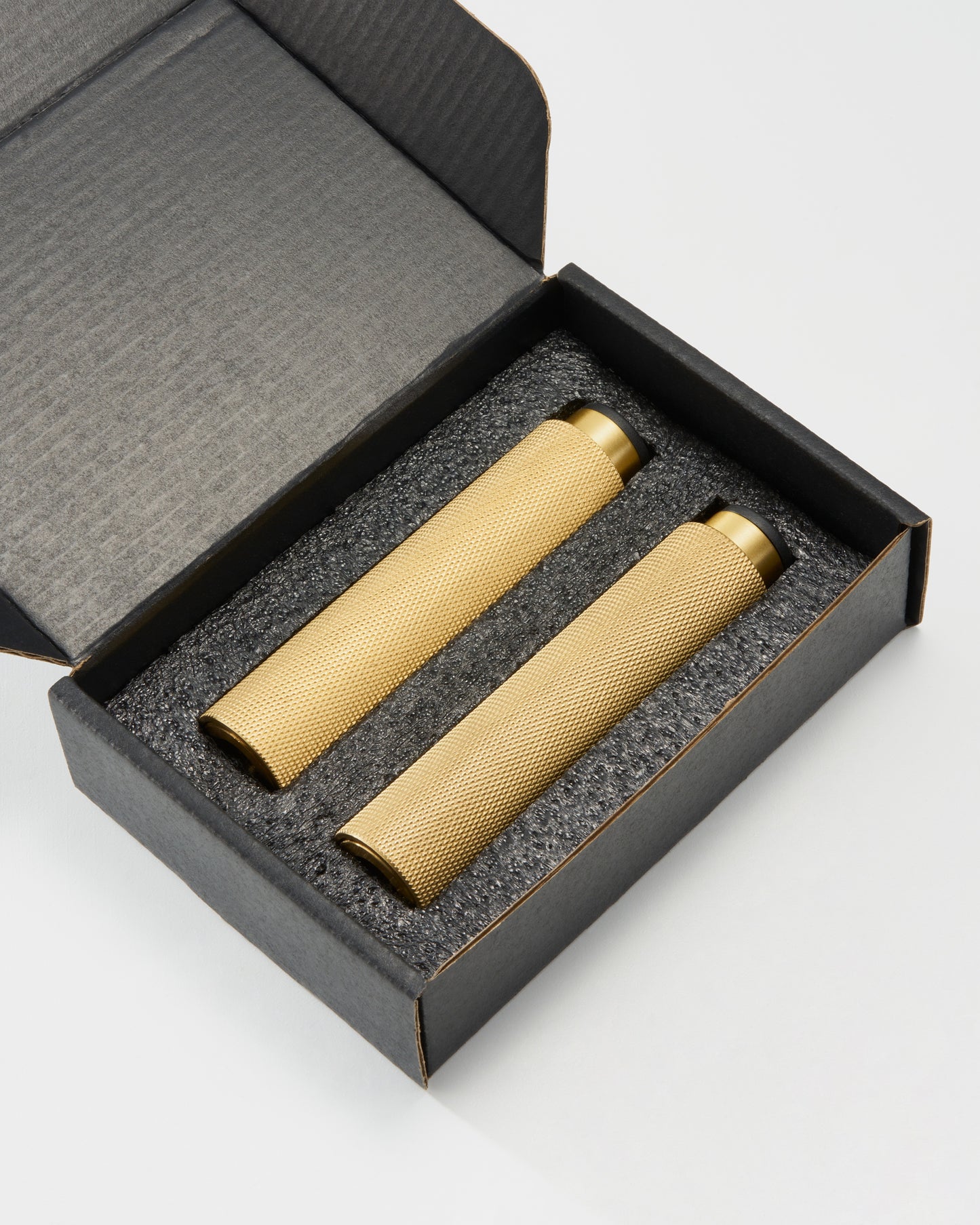 SOHO KNURLED FURNITURE LEGS IN BRUSHED BRASS (PAIR)