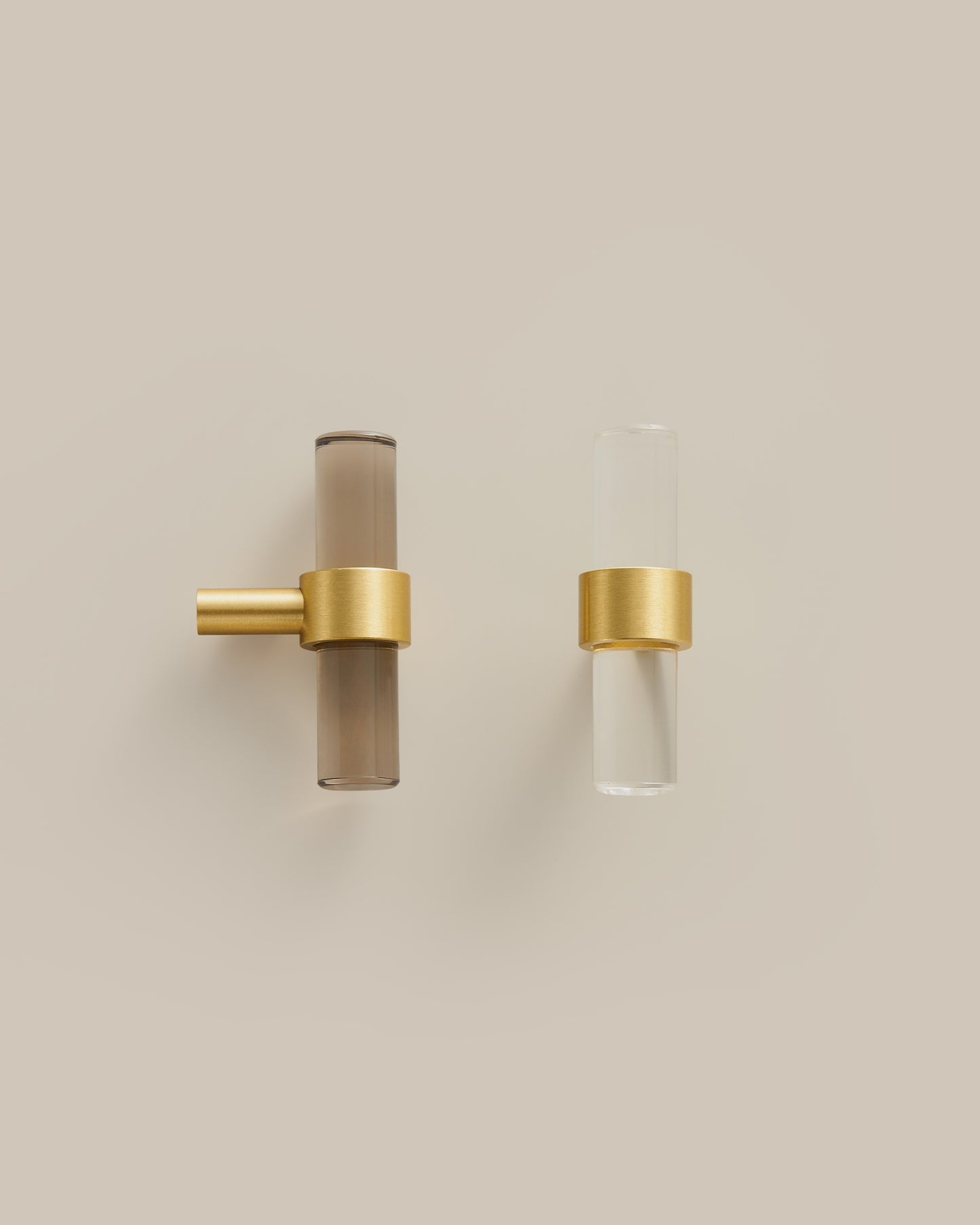 CATSKILL BRUSHED BRASS & ACRYLIC CABINET KNOB