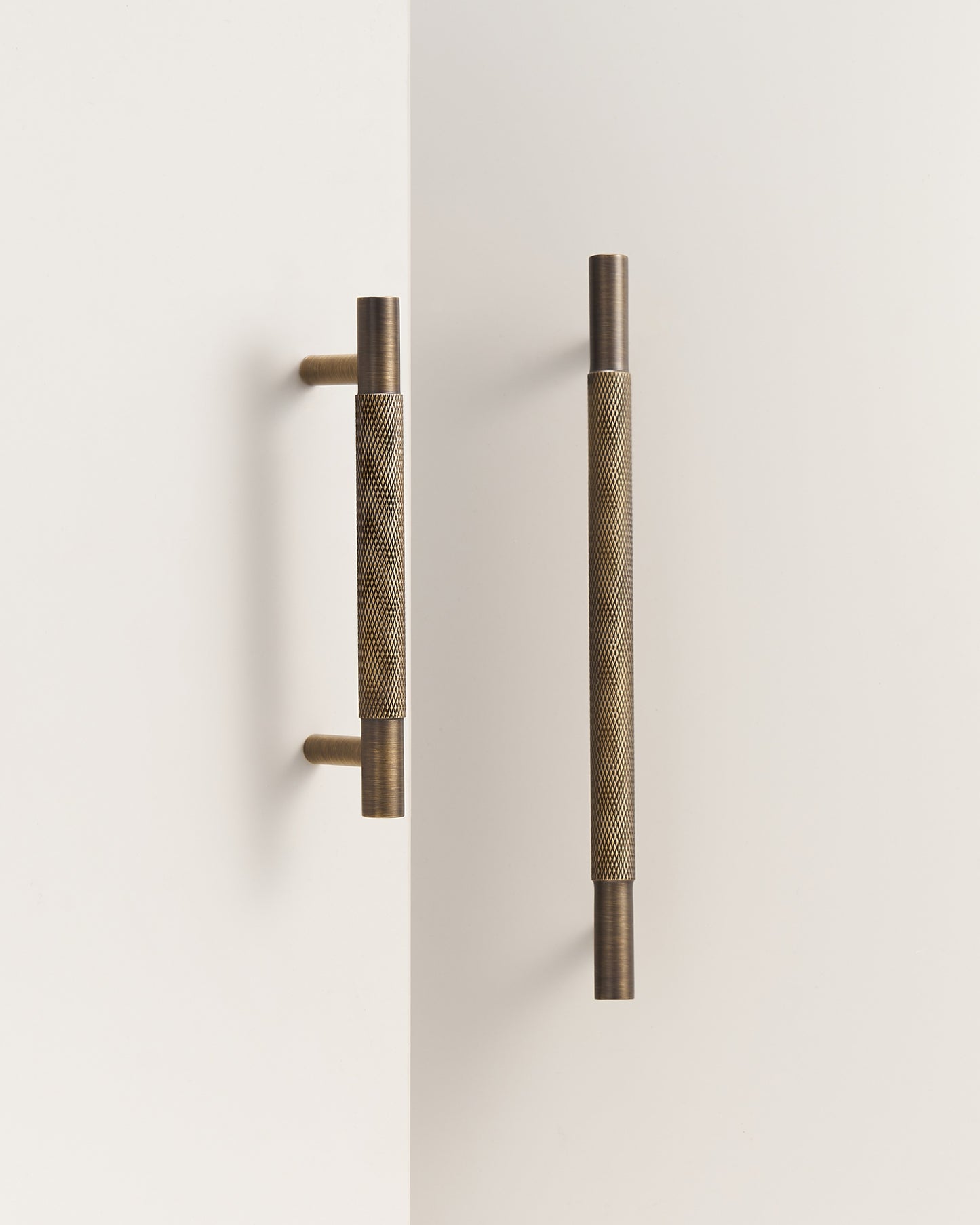 MERCER KNURLED ANTIQUE BRASS CABINET PULL