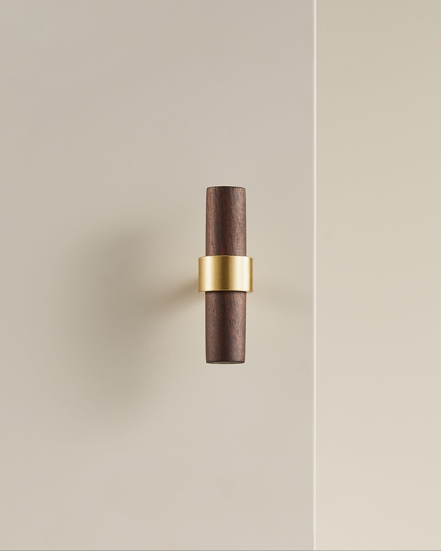 CATSKILL BRUSHED BRASS & WOOD CABINET KNOB