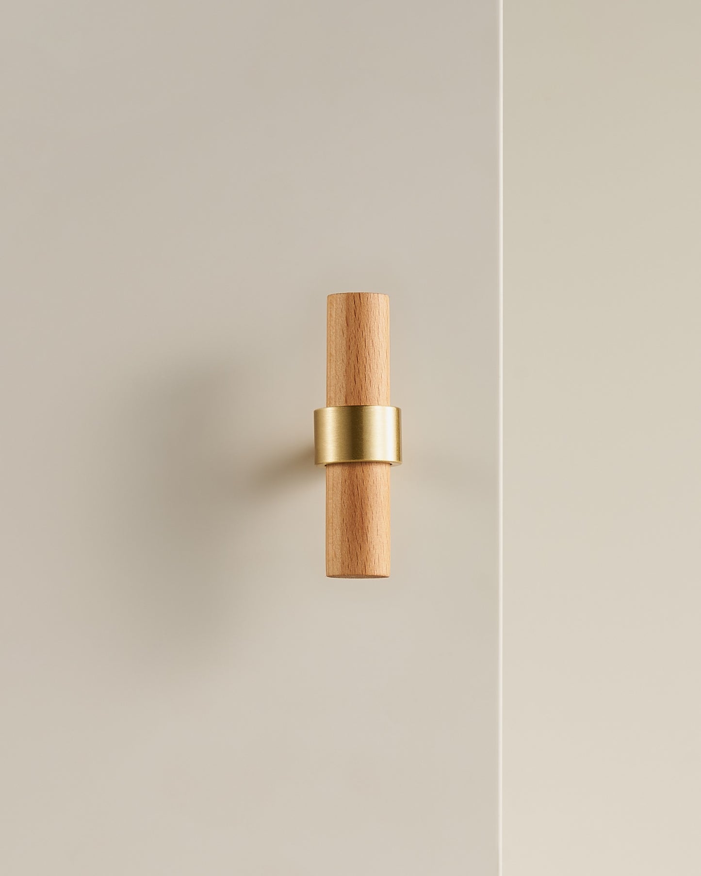 CATSKILL BRUSHED BRASS & WOOD CABINET KNOB