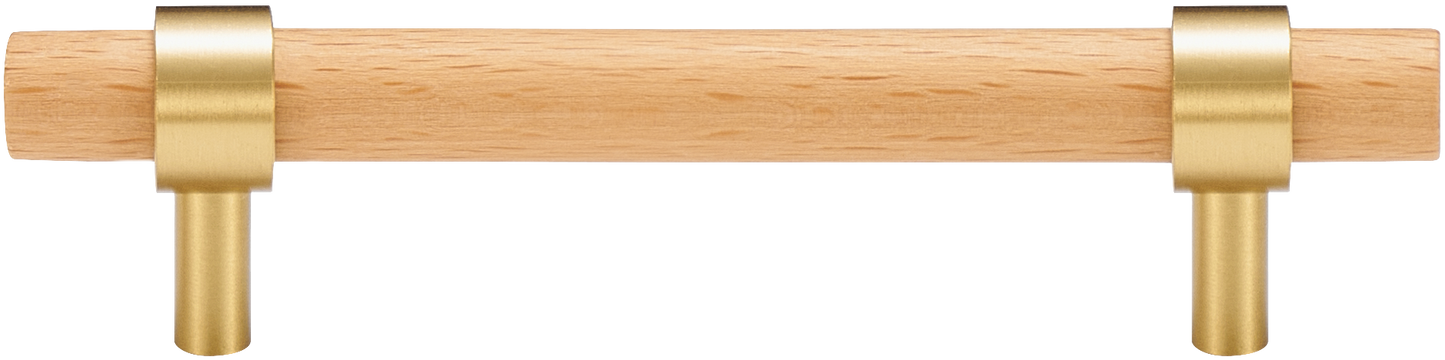CATSKILL BRASS & BEECH WOOD CABINET PULL