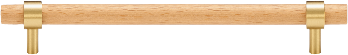 CATSKILL BRASS & BEECH WOOD CABINET PULL
