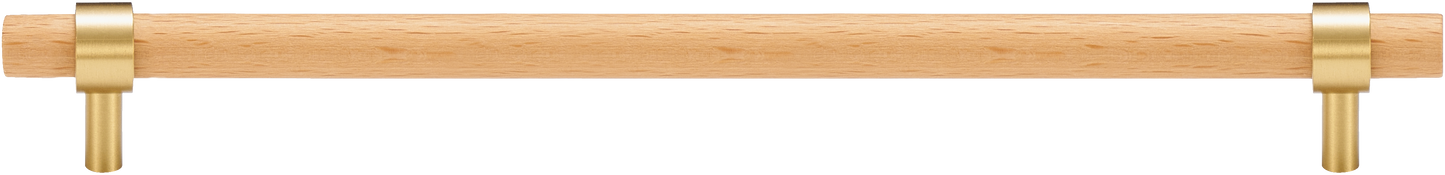 CATSKILL BRASS & BEECH WOOD CABINET PULL