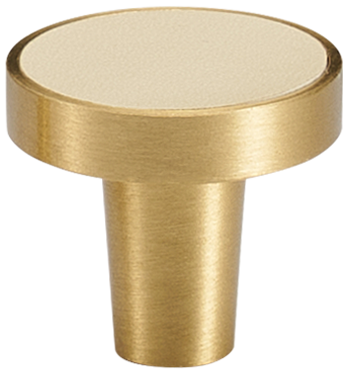MADISON LEATHER & BRASS CABINET KNOB BEIGE