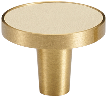 MADISON LEATHER & BRASS CABINET KNOB BEIGE