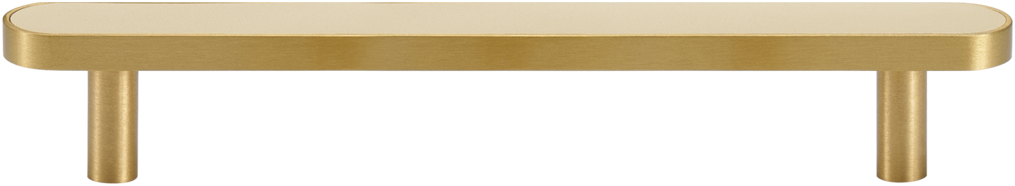 MADISON LEATHER & BRASS CABINET PULL BEIGE