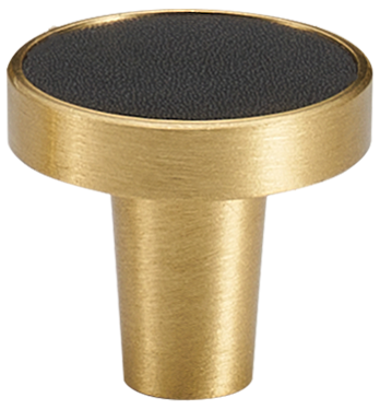 MADISON LEATHER & BRASS CABINET KNOB BLACK