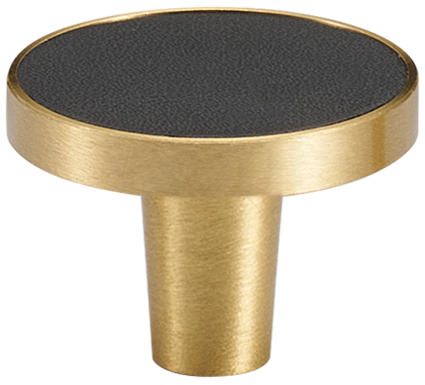 MADISON LEATHER & BRASS CABINET KNOB BLACK