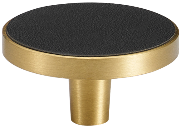 MADISON LEATHER & BRASS CABINET KNOB BLACK