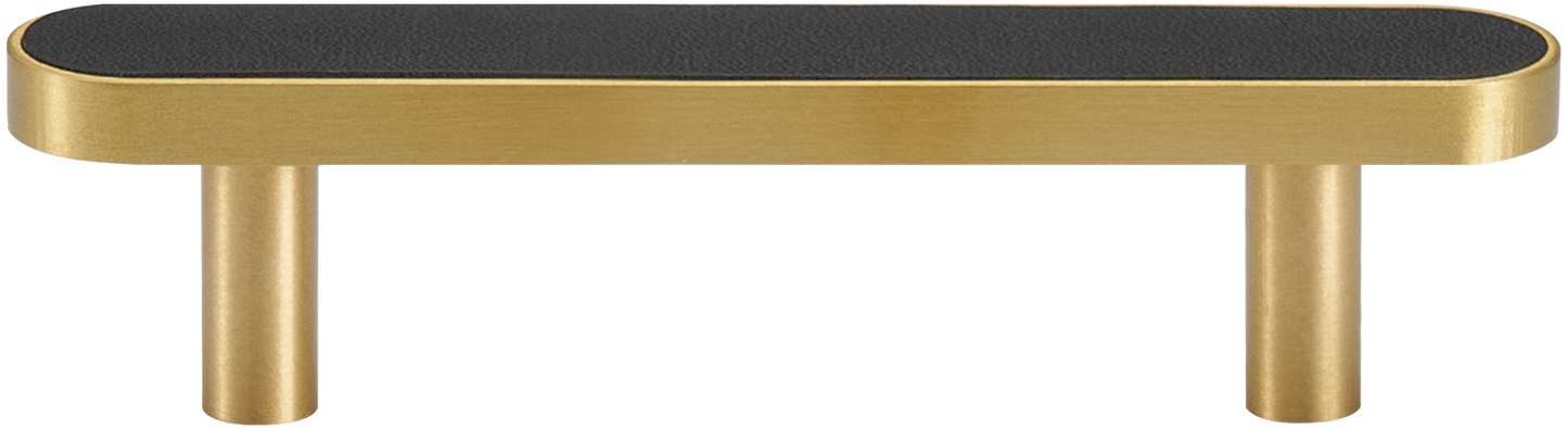 MADISON LEATHER & BRASS CABINET PULL BLACK