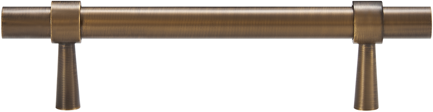 HUDSON TUBULAR BRASS CABINET PULL IN ANTIQUE BRASS