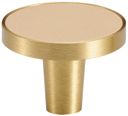 MADISON LEATHER & BRASS CABINET KNOB KHAKI