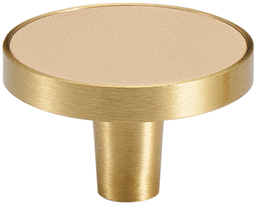 MADISON LEATHER & BRASS CABINET KNOB KHAKI