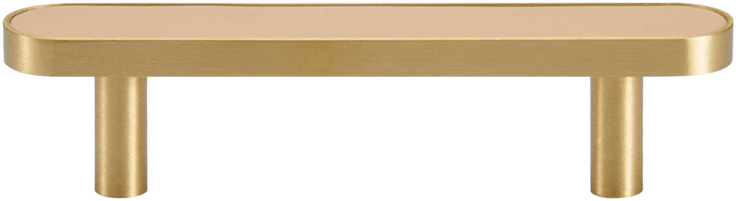 MADISON LEATHER & BRASS CABINET PULL KHAKI