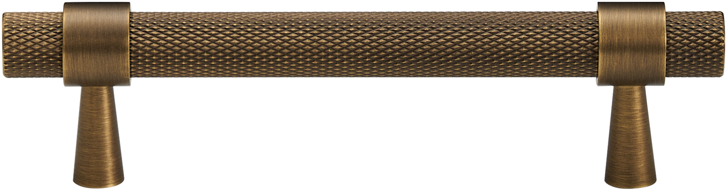 HUDSON KNURLED ANTIQUE BRASS PULL