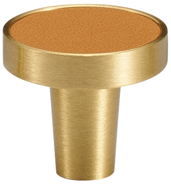 MADISON LEATHER & BRASS CABINET KNOB ORANGE