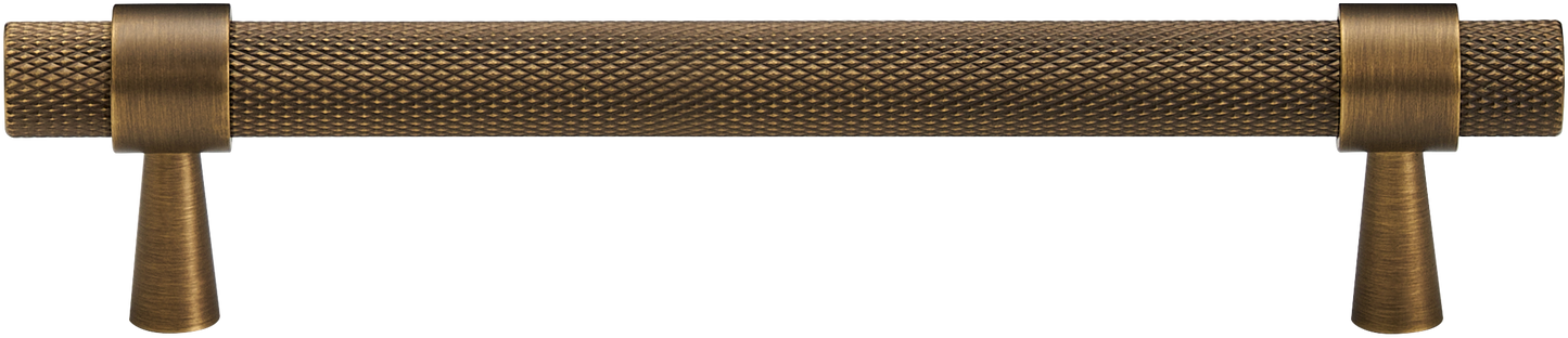 HUDSON KNURLED ANTIQUE BRASS PULL