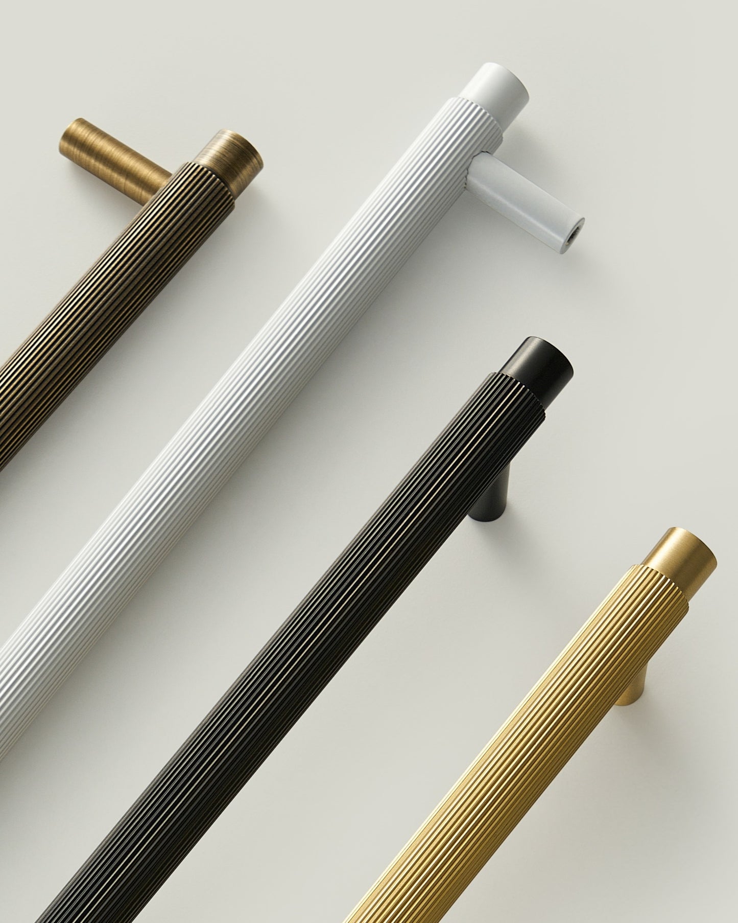 SOHO FLUTED CABINET PULL IN MATTE WHITE