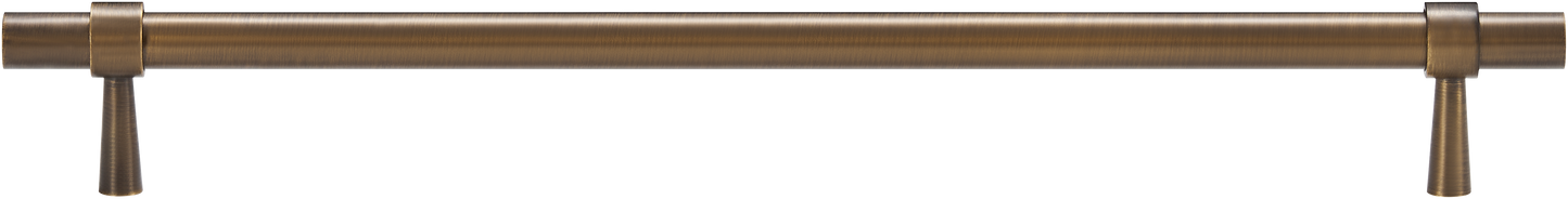 HUDSON TUBULAR BRASS CABINET PULL IN ANTIQUE BRASS