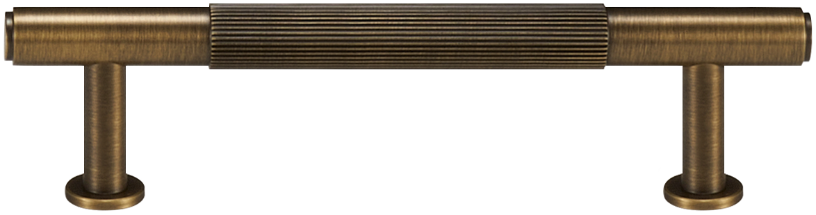 GRAMERCY FLUTED BRASS CABINET PULL IN ANTIQUE BRASS