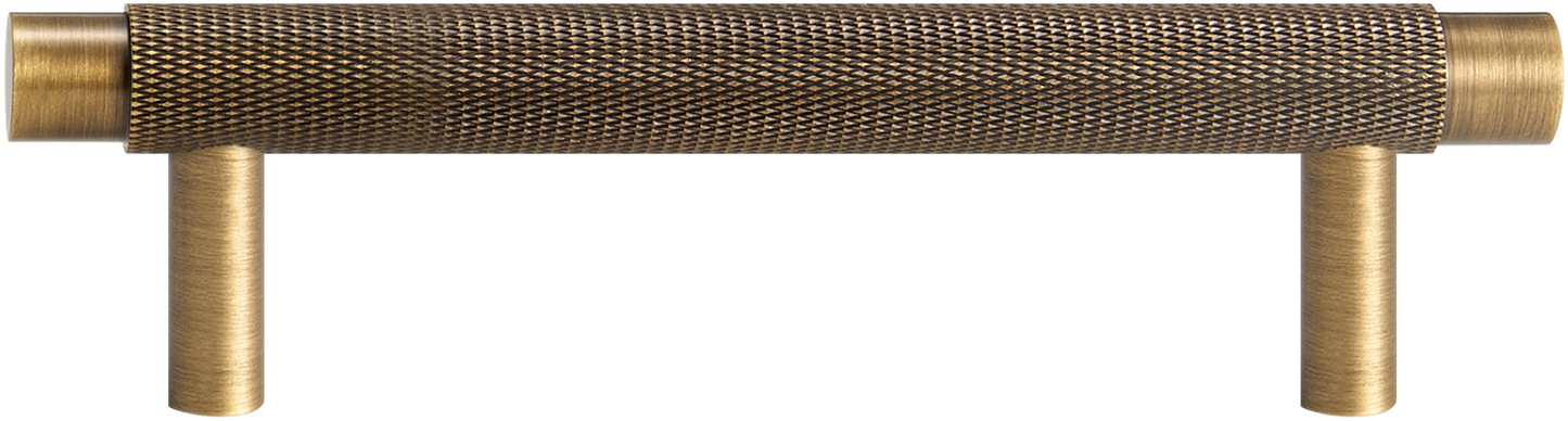 MERCER KNURLED CABINET PULL IN ANTIQUE BRASS