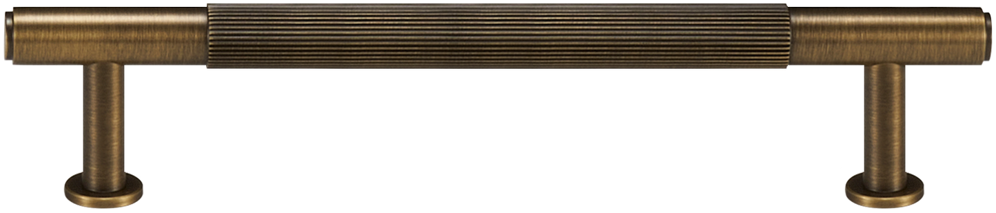 GRAMERCY FLUTED BRASS CABINET PULL IN ANTIQUE BRASS