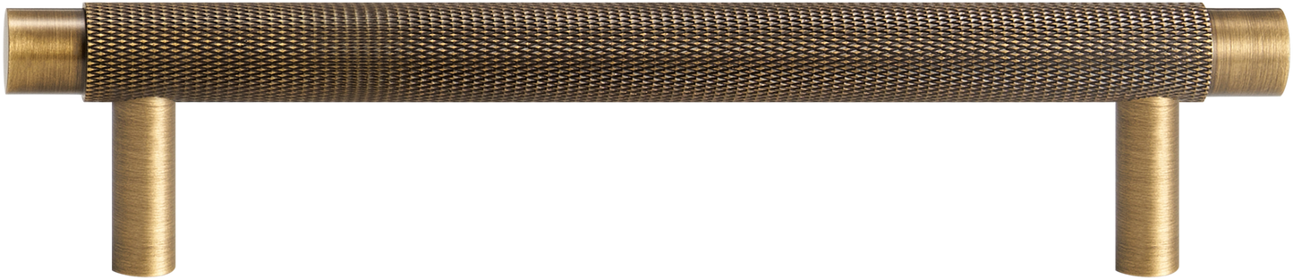 MERCER KNURLED CABINET PULL IN ANTIQUE BRASS