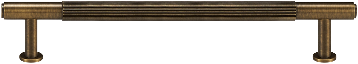 GRAMERCY FLUTED BRASS CABINET PULL IN ANTIQUE BRASS