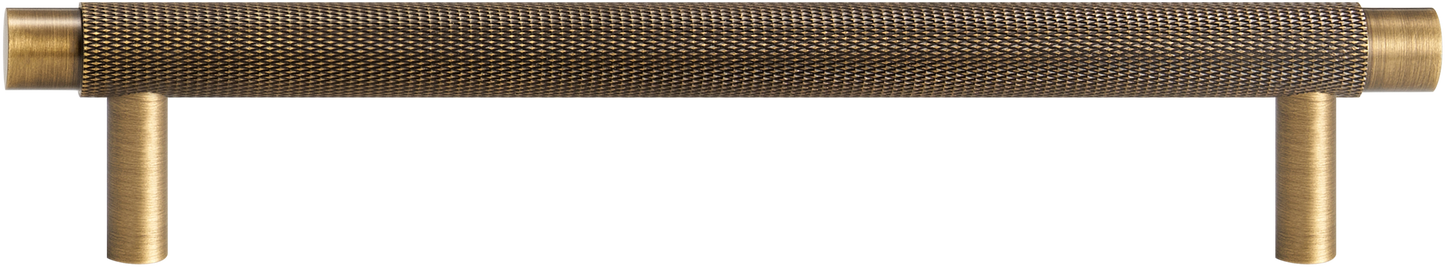 MERCER KNURLED CABINET PULL IN ANTIQUE BRASS