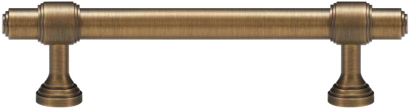 BURLINGTON TURNED-END PULL IN ANTIQUE BRASS