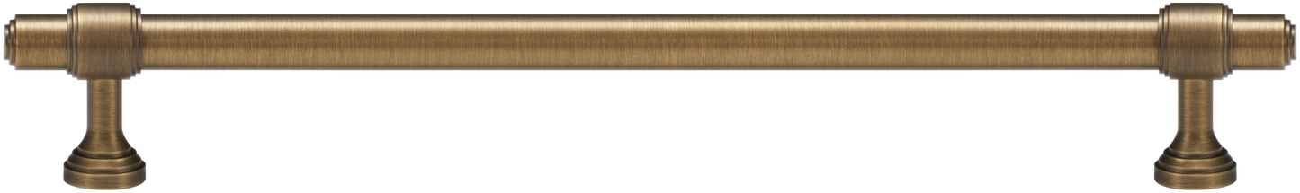 BURLINGTON TURNED-END PULL IN ANTIQUE BRASS