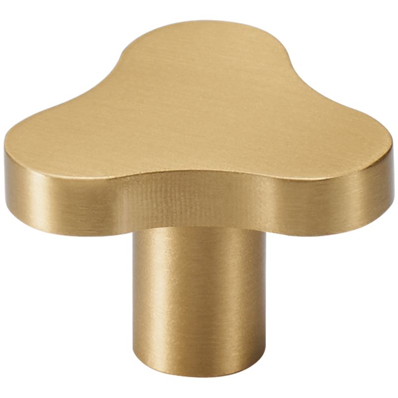 HARLEM WAVE BRUSHED BRASS CABINET KNOB