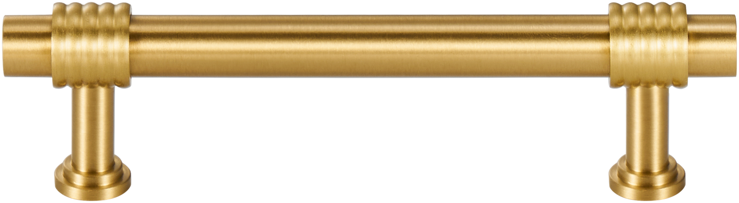 RIVINGTON RIBBED POLISHED BRASS CABINET PULL