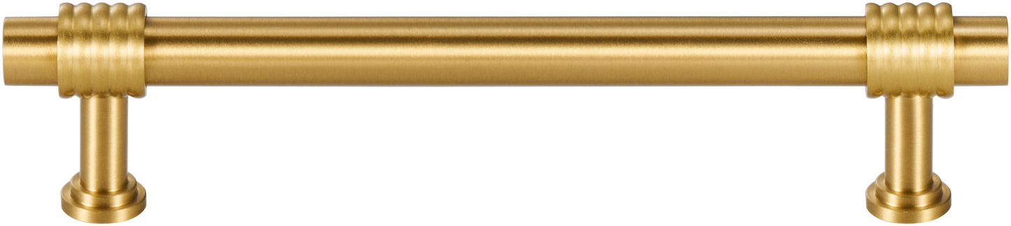 RIVINGTON RIBBED POLISHED BRASS CABINET PULL