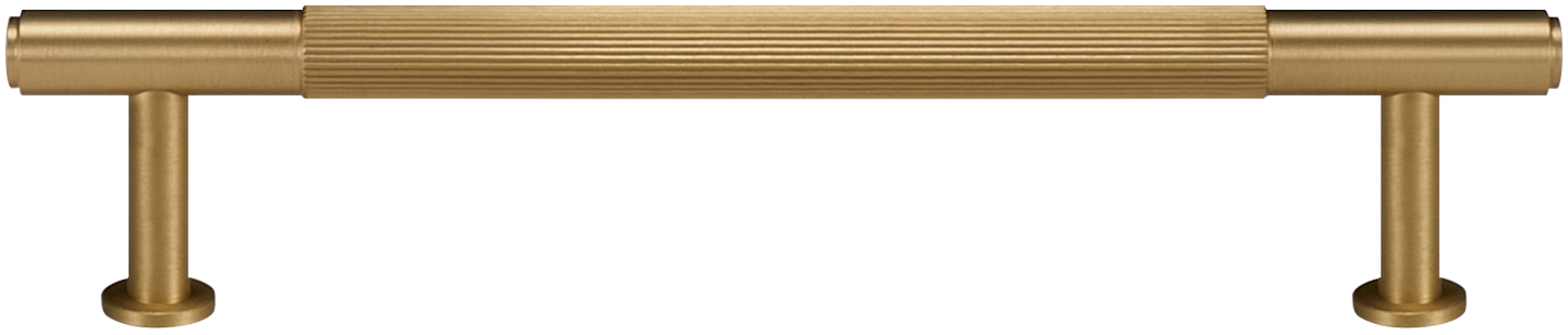 GRAMERCY FLUTED BRASS CABINET PULL IN BRUSHED BRASS