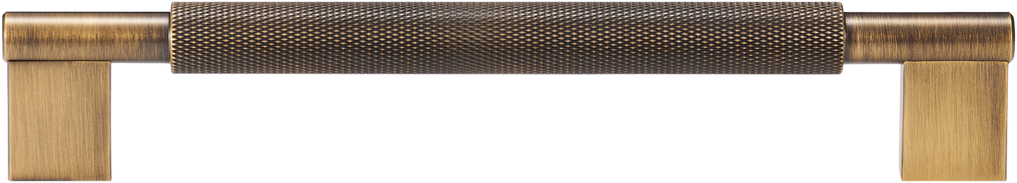 CHELSEA KNURLED BAR PULL IN ANTIQUE BRASS