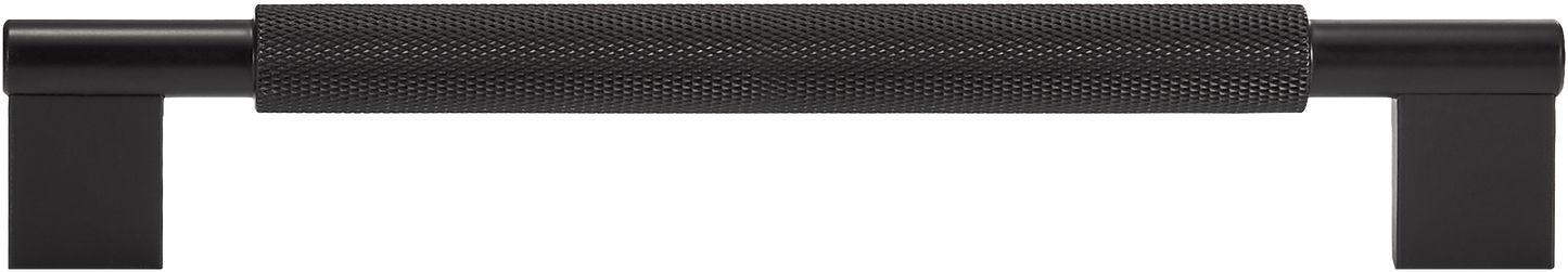 CHELSEA KNURLED BAR PULL IN MATTE BLACK