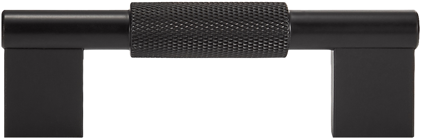 CHELSEA KNURLED BAR PULL IN MATTE BLACK