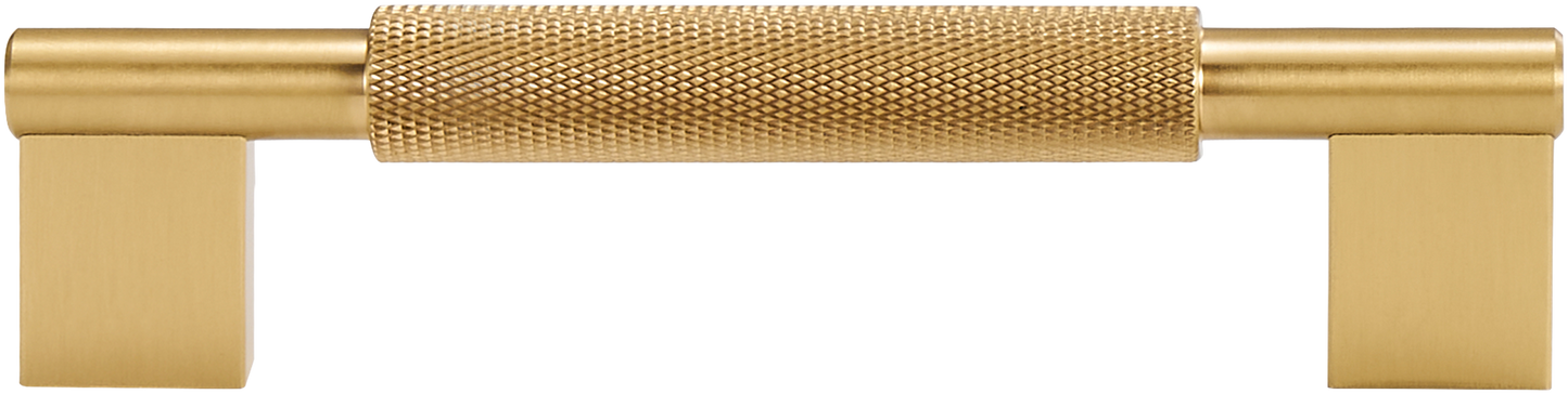 CHELSEA KNURLED BAR PULL IN BRUSHED BRASS