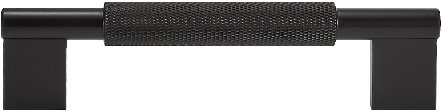 CHELSEA KNURLED BAR PULL IN MATTE BLACK