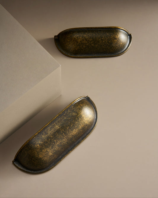 DUNHAM PATINA CUP PULL IN AGED BRASS