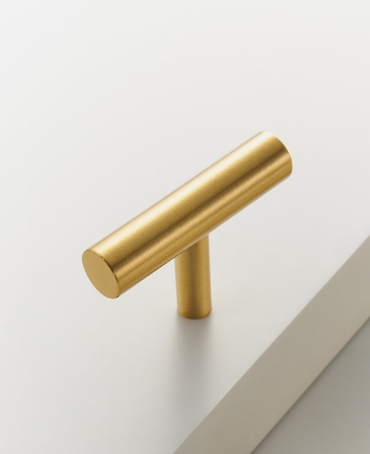 VERONA T-BAR KNOB IN BRUSHED BRASS
