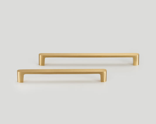 ASTOR ROUNDED L-SHAPE BRUSHED BRASS CABINET PULL